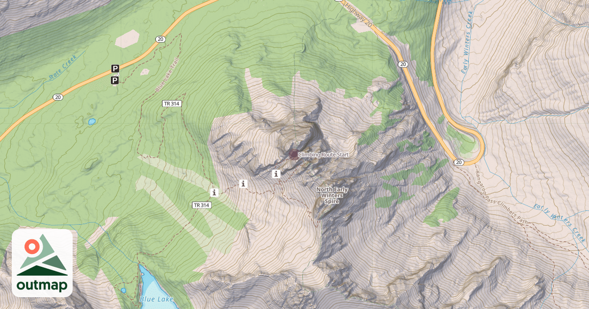 Map of Climbing Route Start