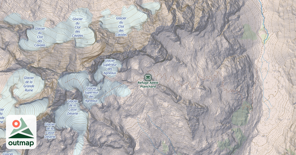 Map of Refuge Adèle Planchard