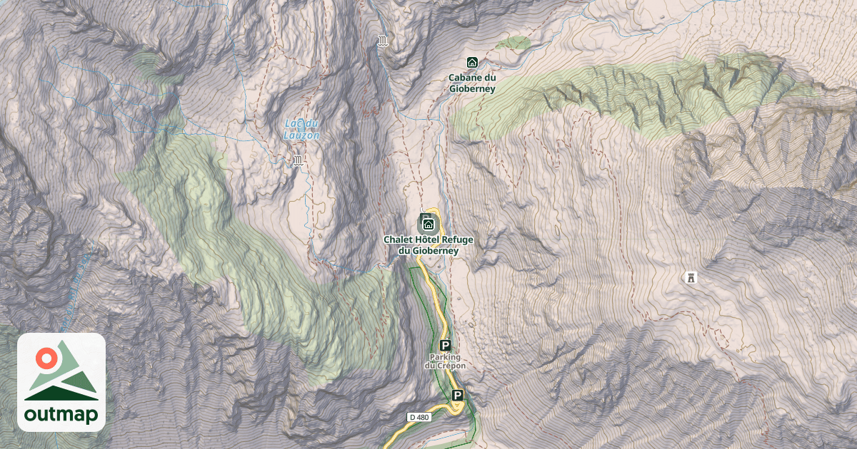 Map of Chalet Hôtel Refuge du Gioberney