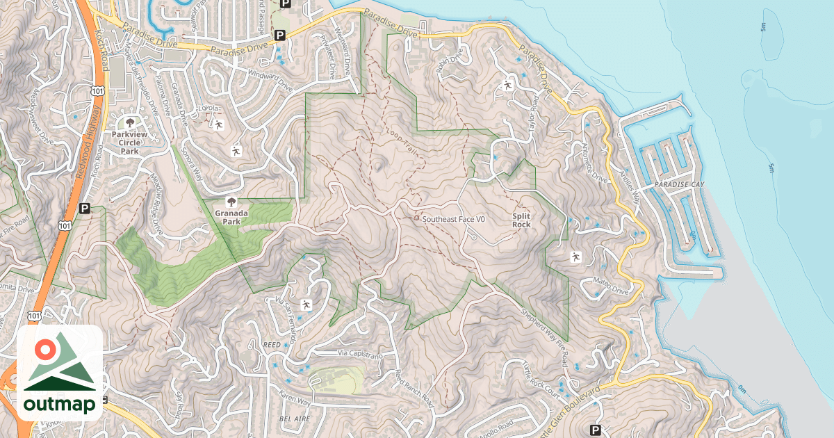 Map of Southeast Face
