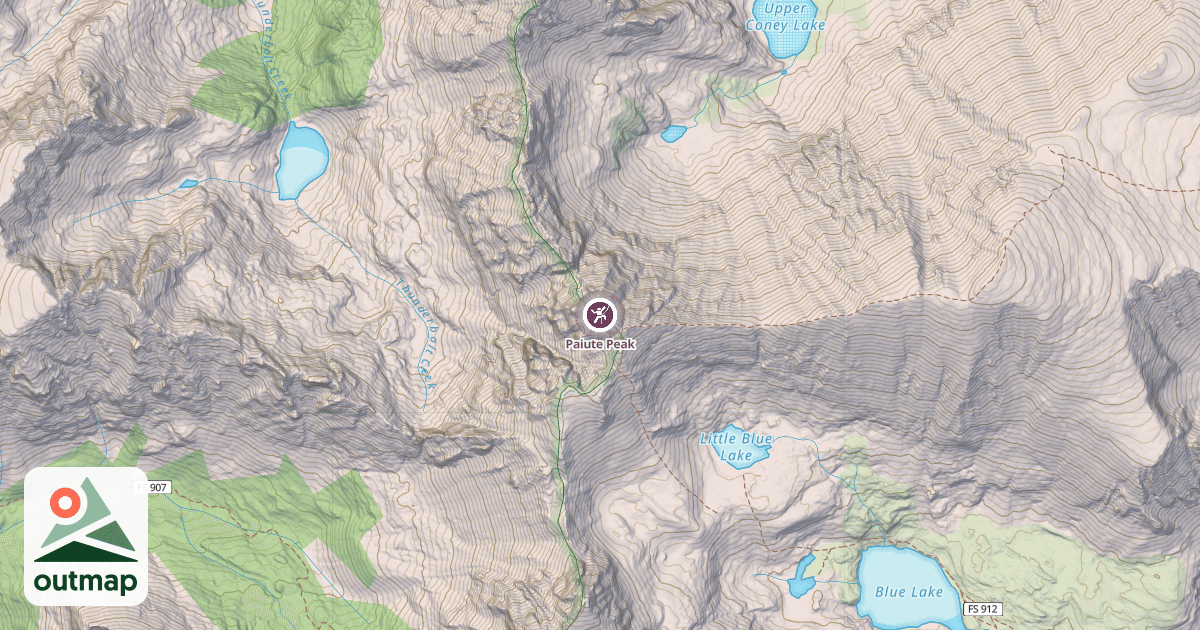Map of Paiute Peak