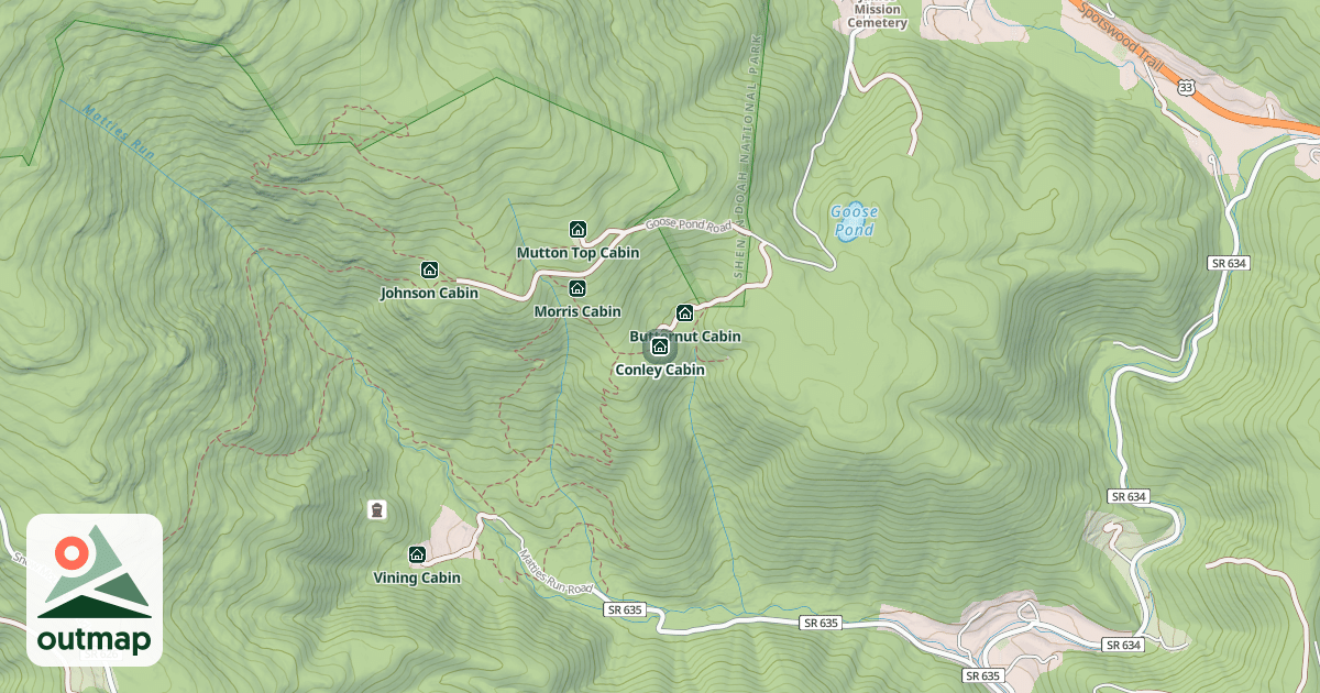Map of Conley Cabin