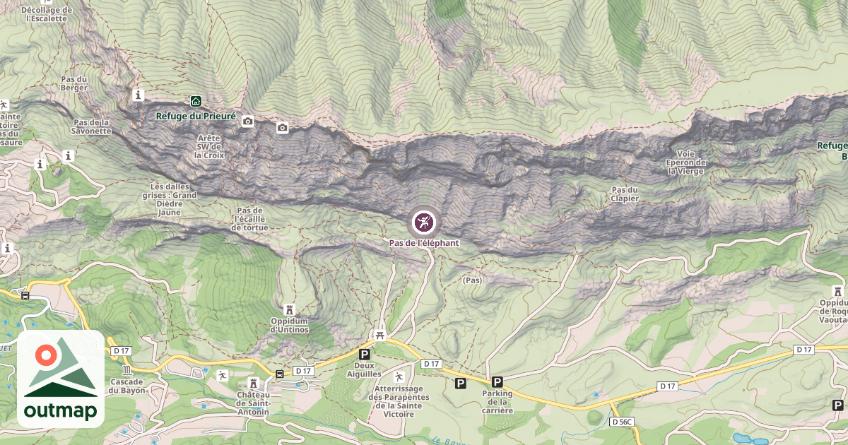 Map of Pas de l'éléphant
