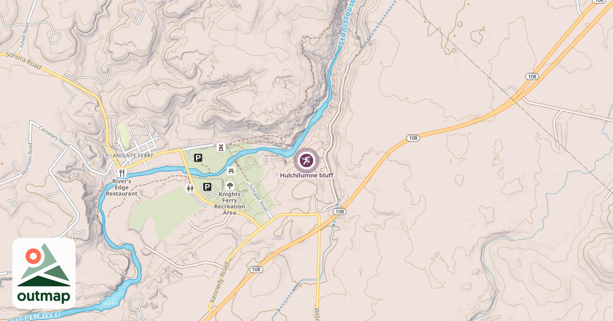 Map of Hulchilumne bluff