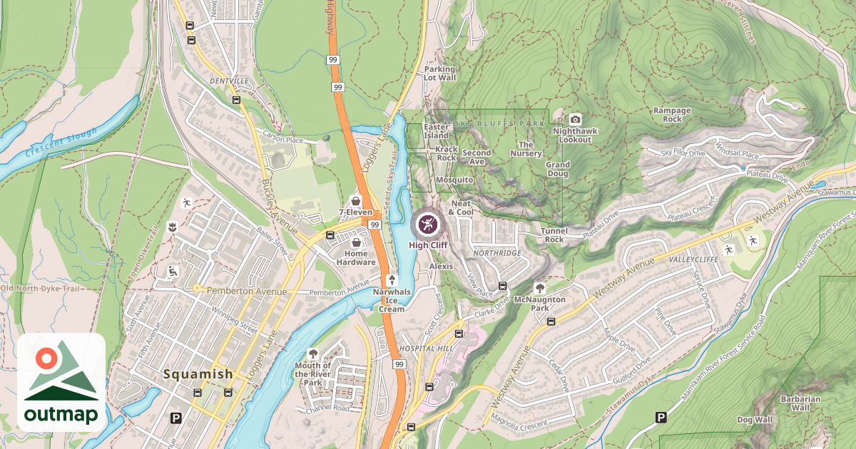 Map of High Cliff