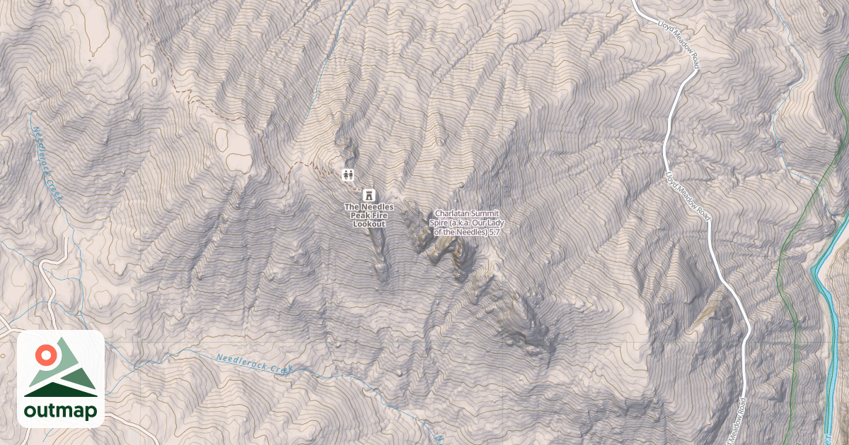 Map of Charlatan Summit Spire (a.k.a. Our Lady of the Needles)