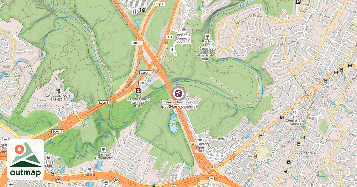 Map of Private Bouldering Spot (Name pending)