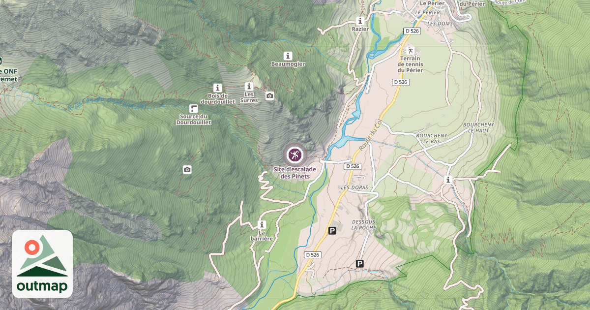Map of Site d'escalade des Pinets