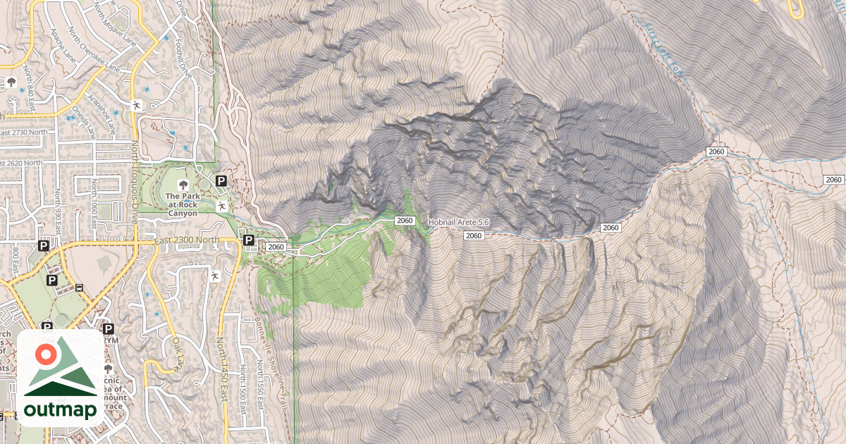 Map of Hobnail Arete