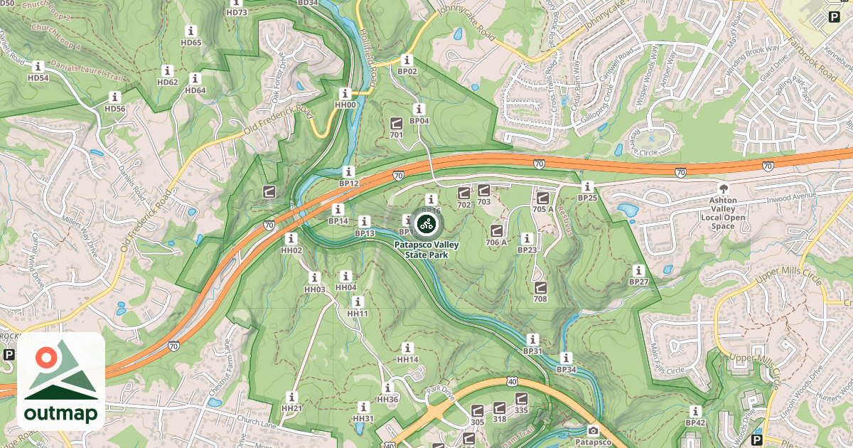 Map of Patapsco Valley State Park