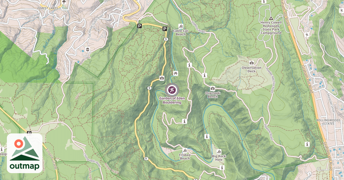 Map of Garden of Eden Bouldering