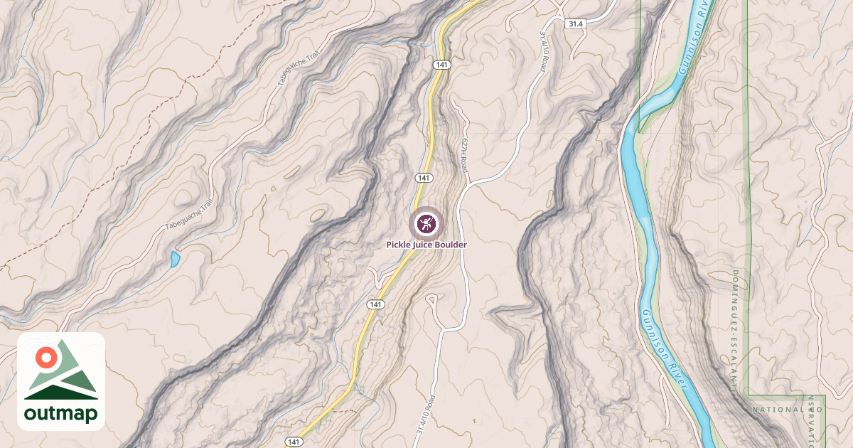 Map of Pickle Juice Boulder