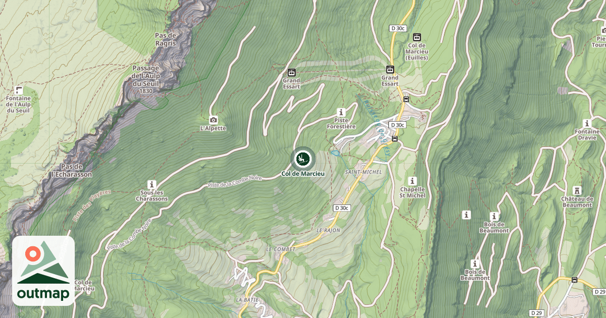 Map of Col de Marcieu