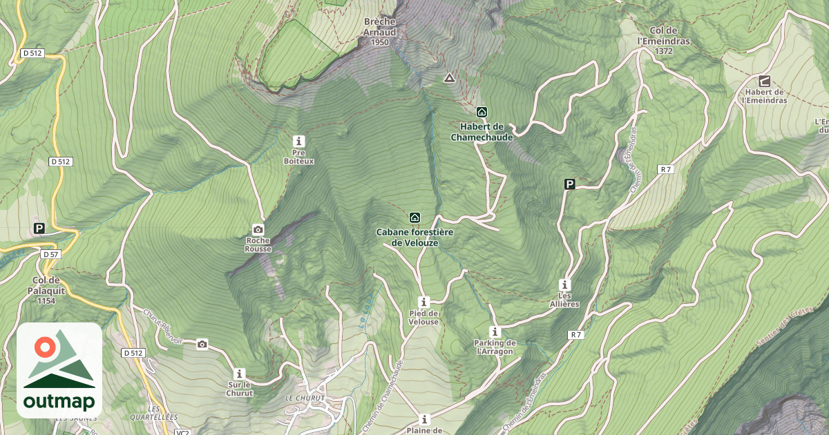 Map of Cabane forestière de Velouze