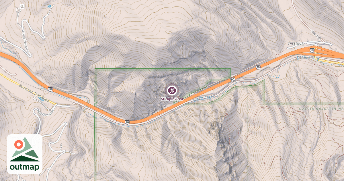 Map of Stickpin Area