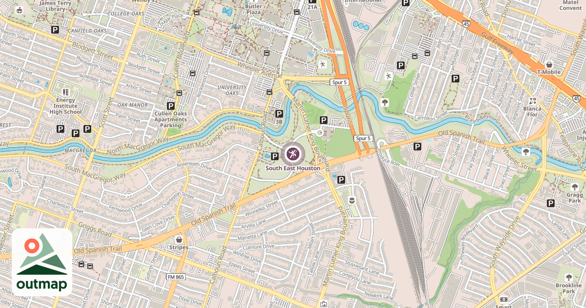 Map of South East Houston