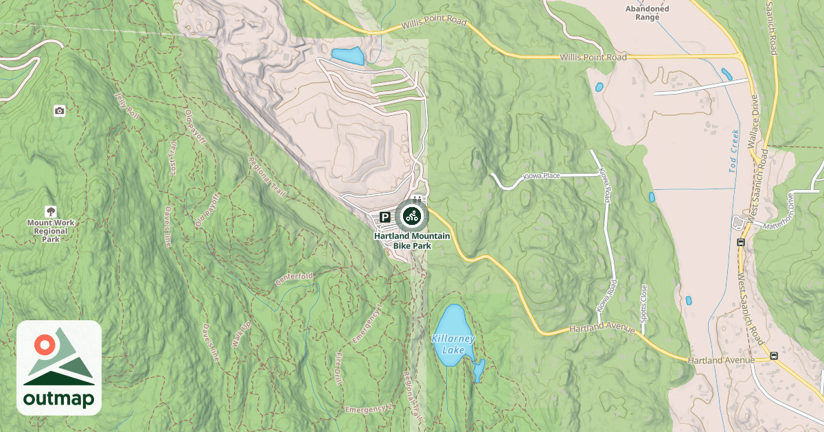 Map of Hartland Mountain Bike Park