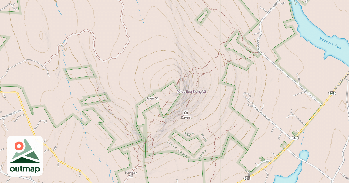 Map of Pete's Butt Swing