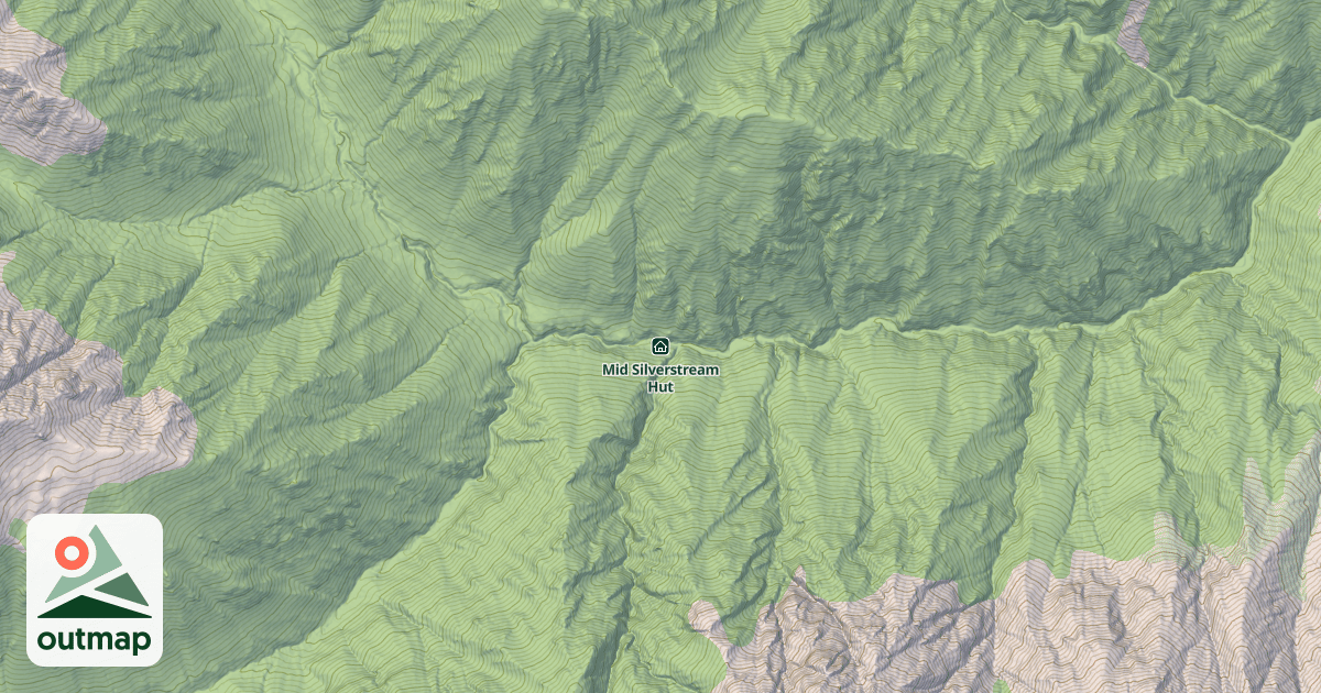 Map of Mid Silverstream Hut