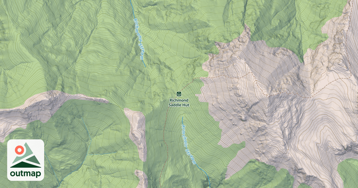 Map of Richmond Saddle Hut