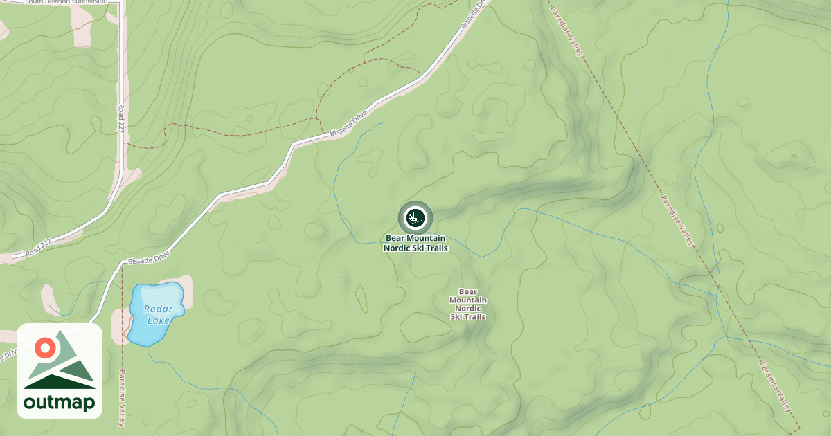 Map of Bear Mountain Nordic Ski Trails