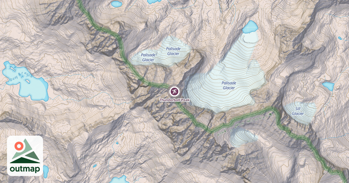 Map of Thunderbolt Peak