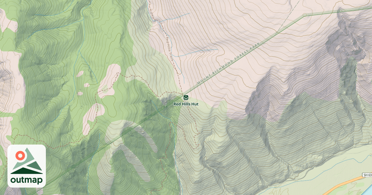 Map of Red Hills Hut