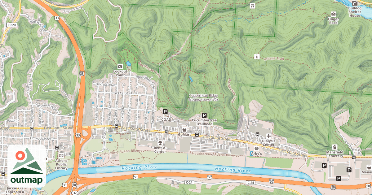 Map of Copperhead Ridge Traverse Lower