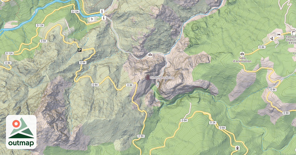 Map of Climbing Route Top