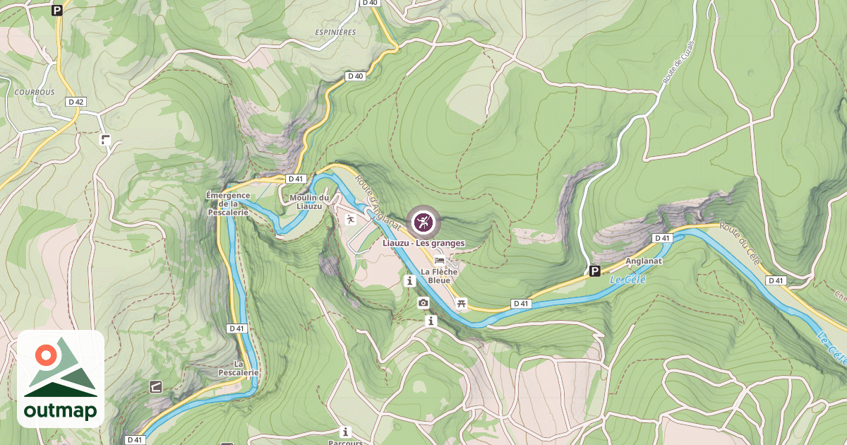 Map of Liauzu - Les granges