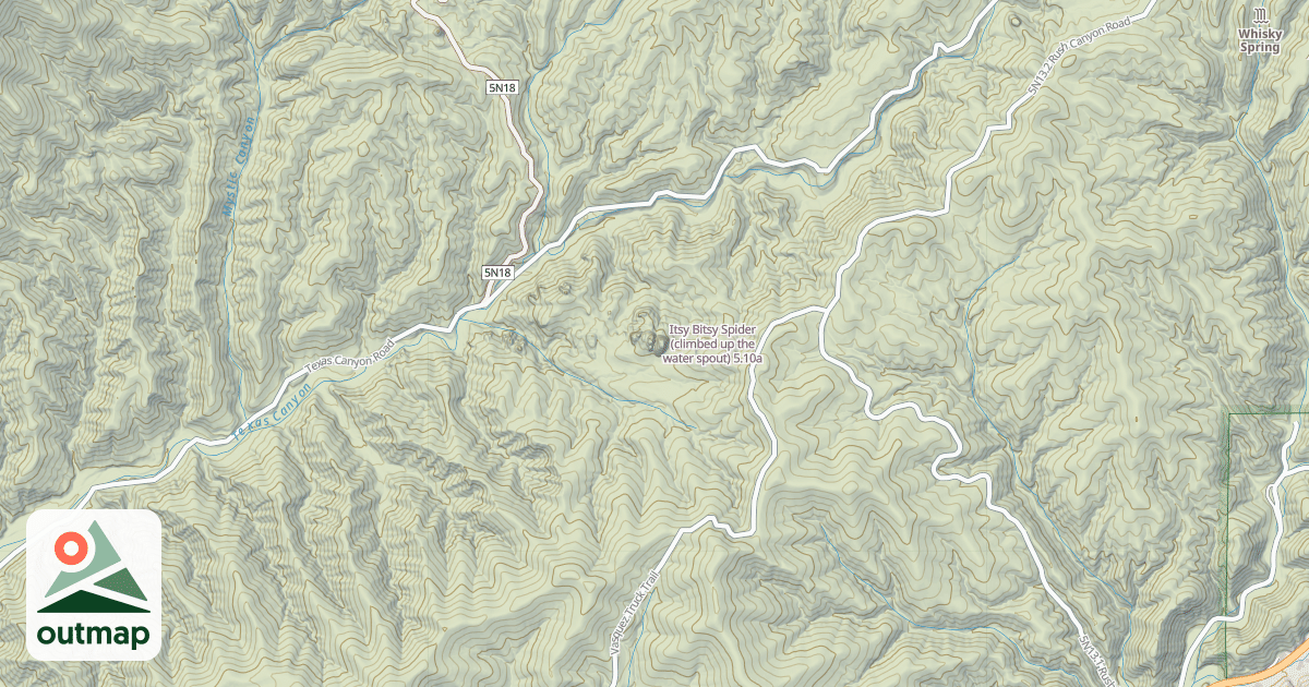 Map of Itsy Bitsy Spider (climbed up the water spout)