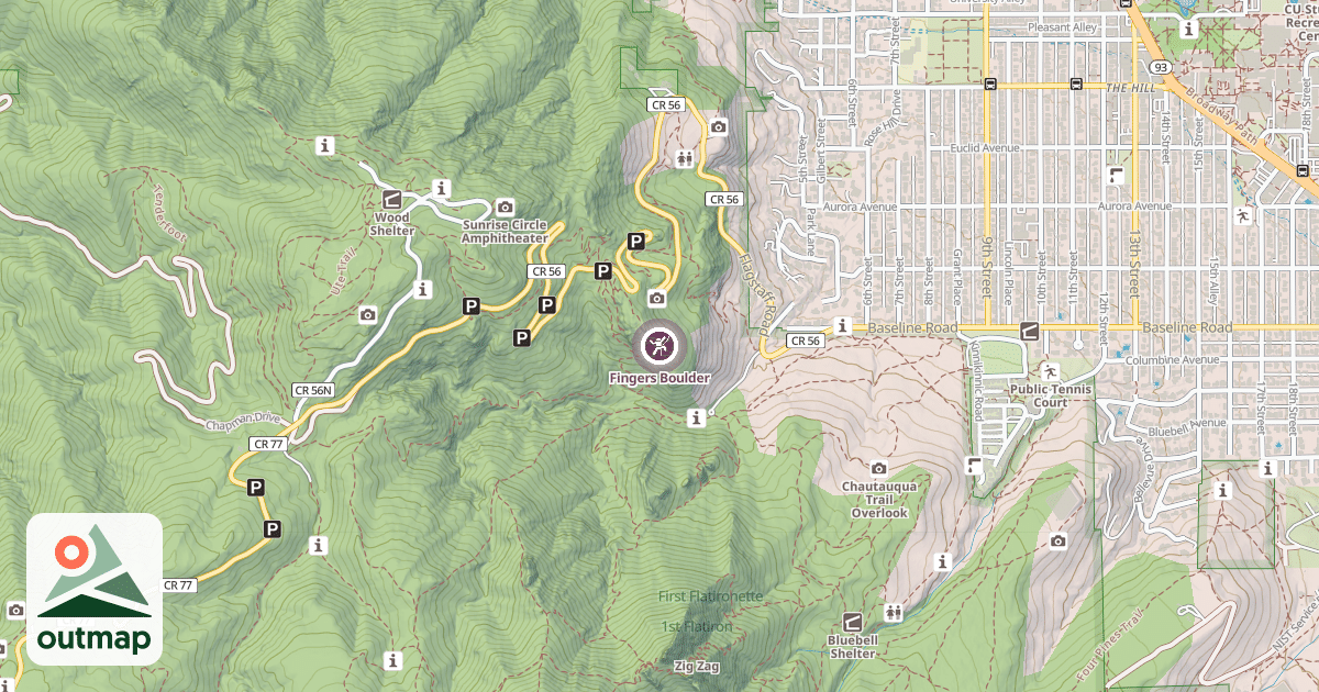Map of Fingers Boulder