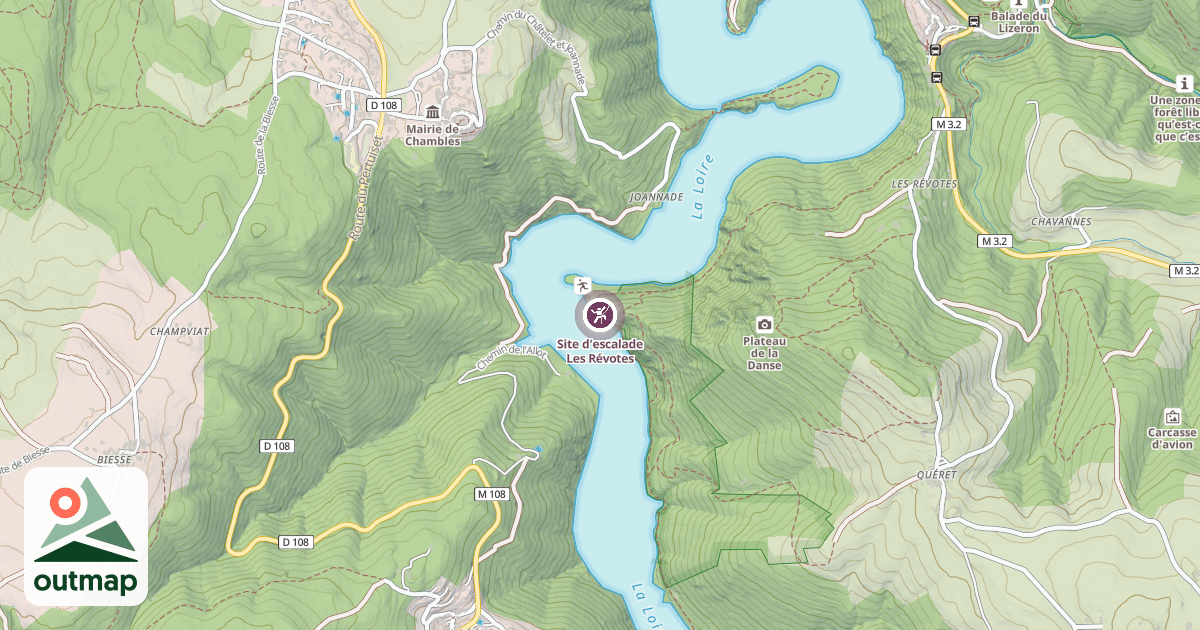 Map of Site d'escalade Les Révotes