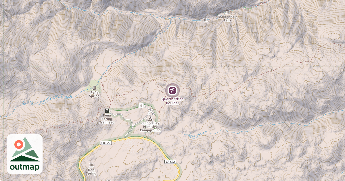 Map of Quartz Stripe Boulder
