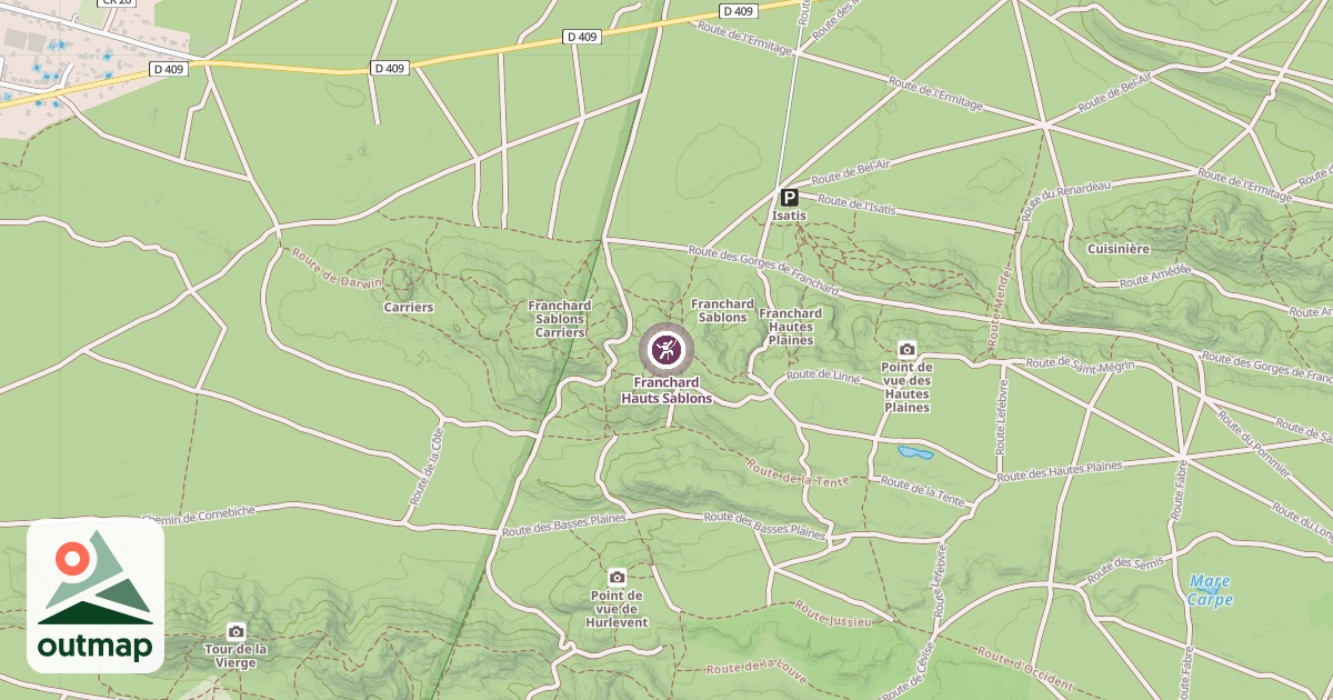 Map of Franchard Hauts Sablons