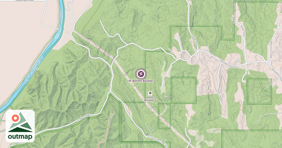 Map of W: Bowfin Boulder