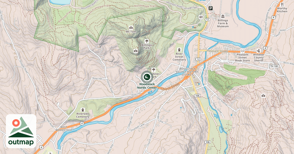 Map of Woodstock Nordic Center