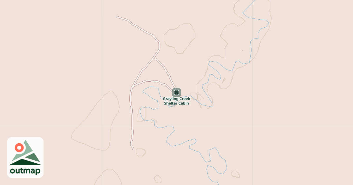 Map of Grayling Creek Shelter Cabin