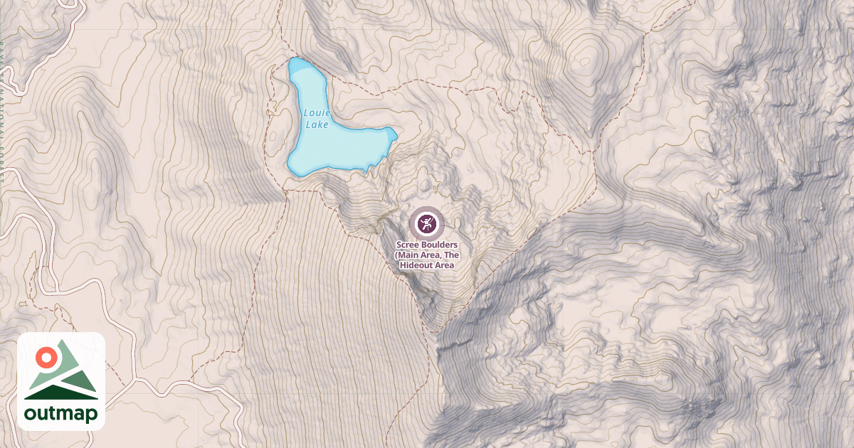 Map of Scree Boulders (Main Area, The Hideout Area