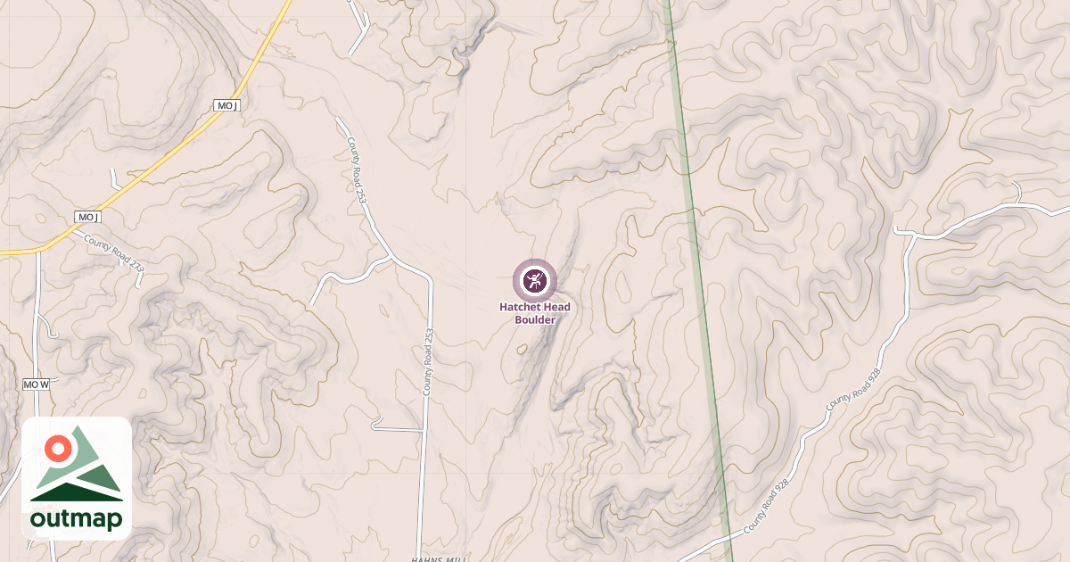 Map of Hatchet Head Boulder