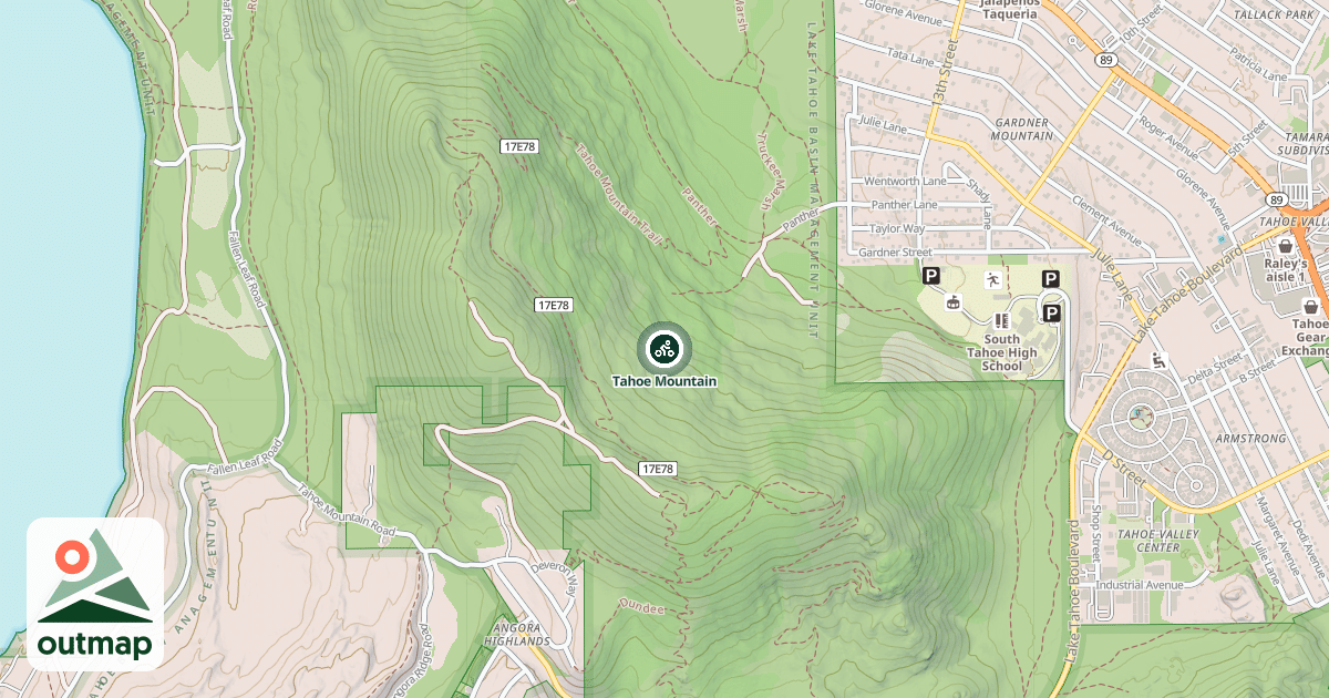 Map of Tahoe Mountain