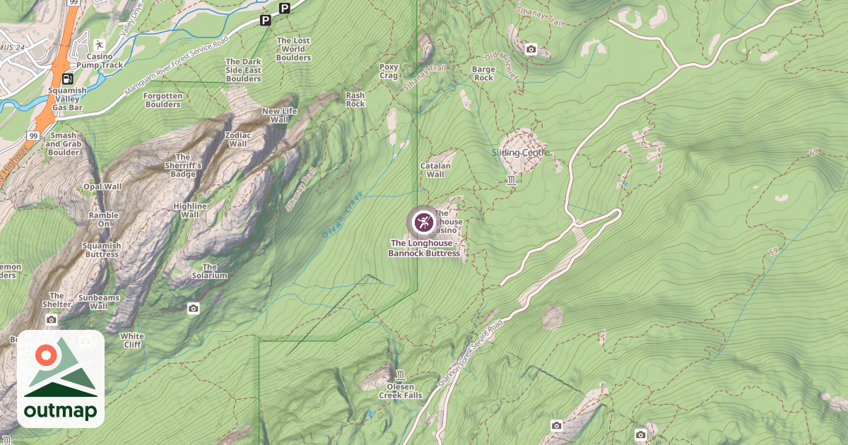 Map of The Longhouse - Bannock Buttress