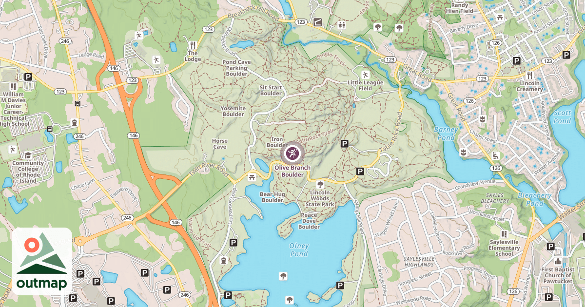 Map of Olive Branch Boulder