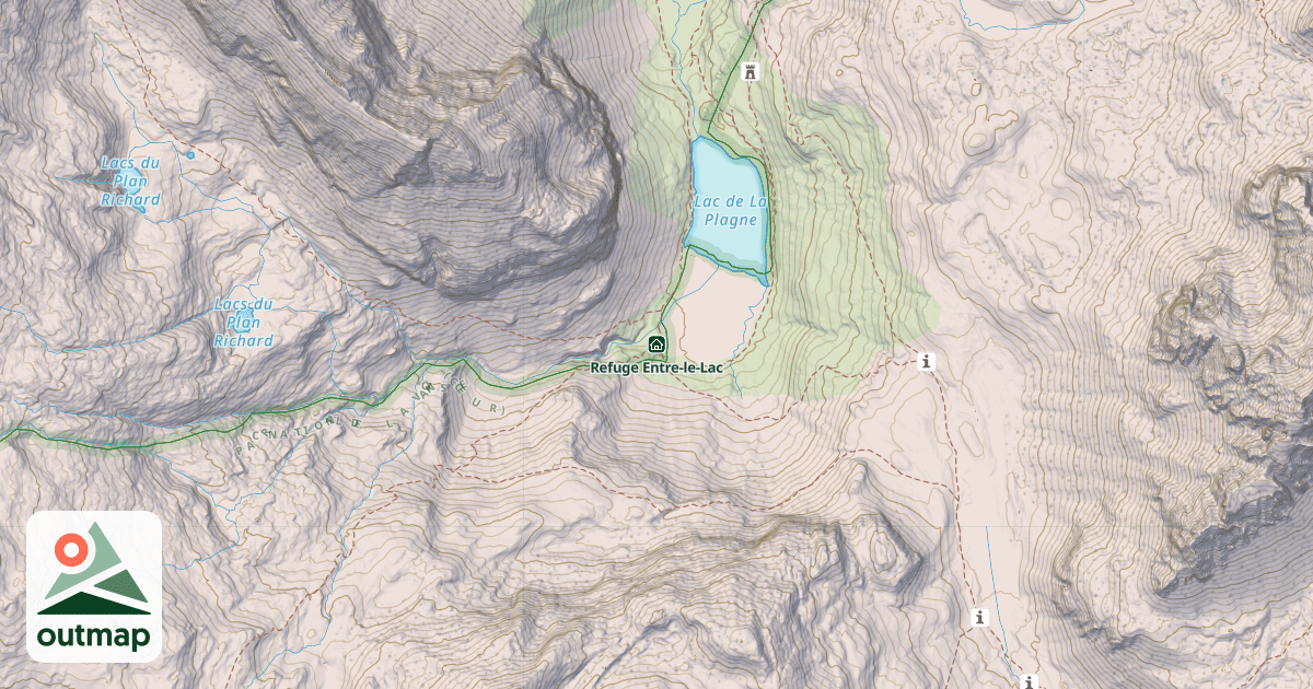 Map of Refuge Entre-le-Lac