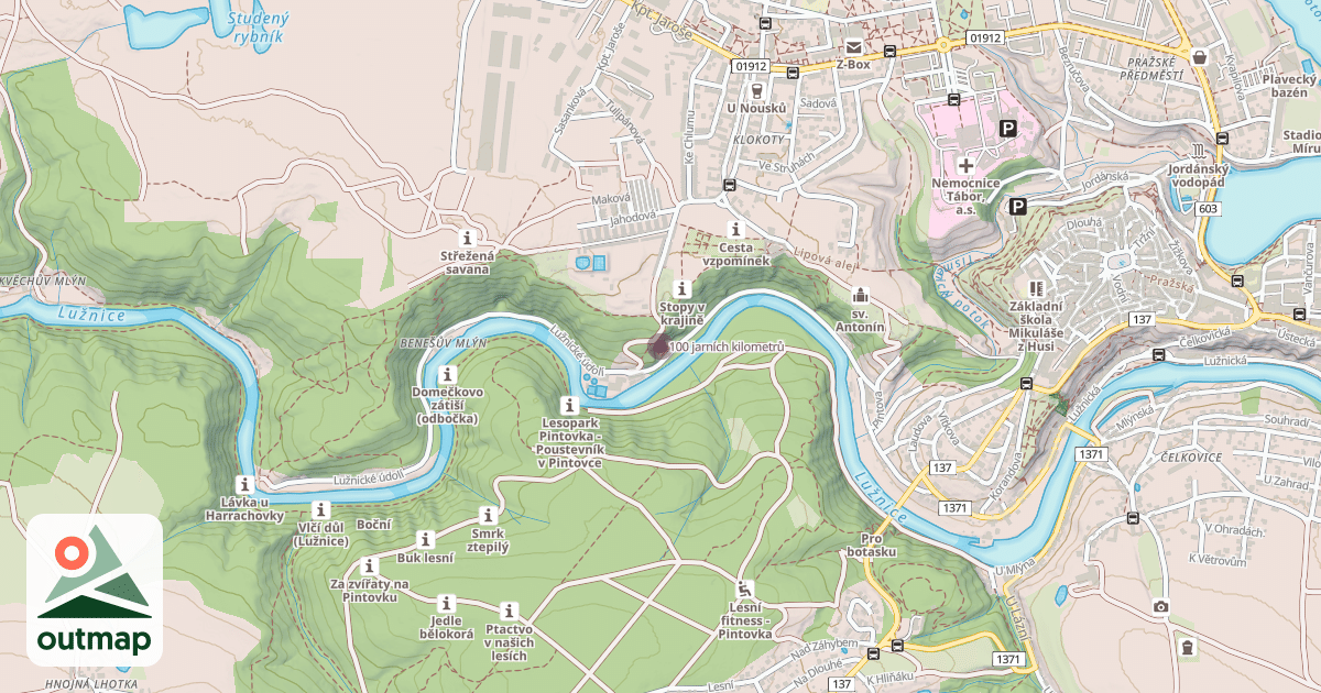 Map of 100 jarních kilometrů