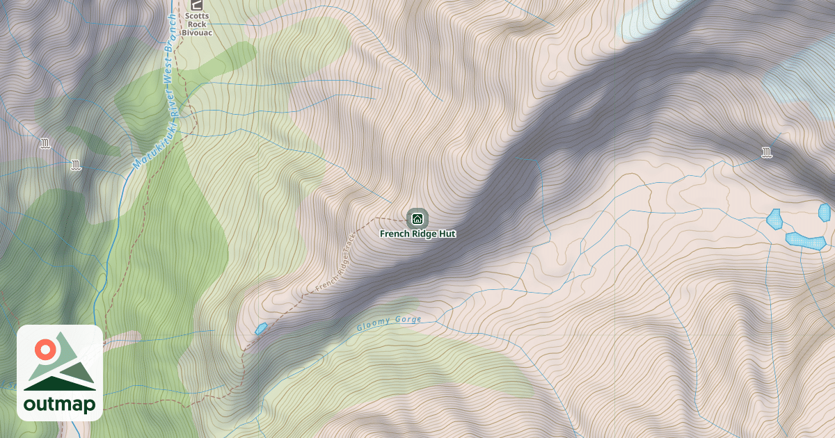 Map of French Ridge Hut