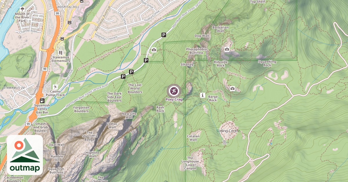 Map of Poxy Crag