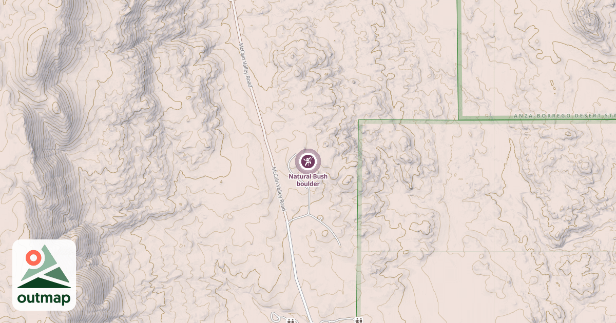 Map of Natural Bush boulder