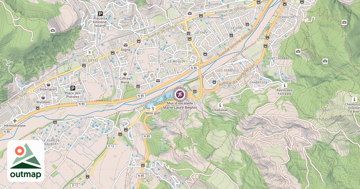 Map of Mur d'escalade Marie-Laure Beghin