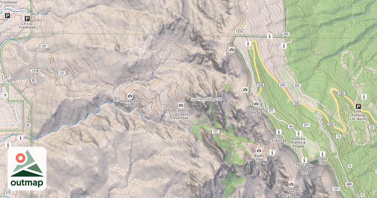 Map of Southeast Ridge